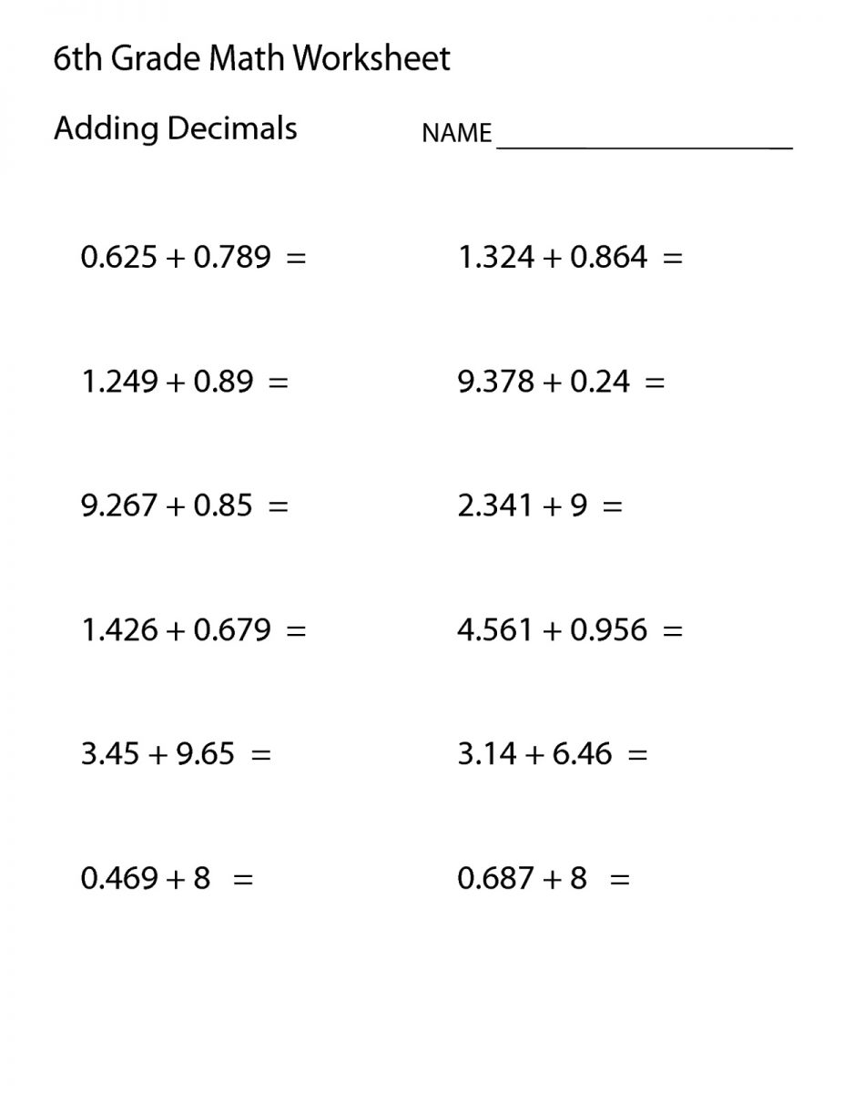 Fun Math Worksheets For 6th Graders - 6th Grade Printable Worksheets - King Printables