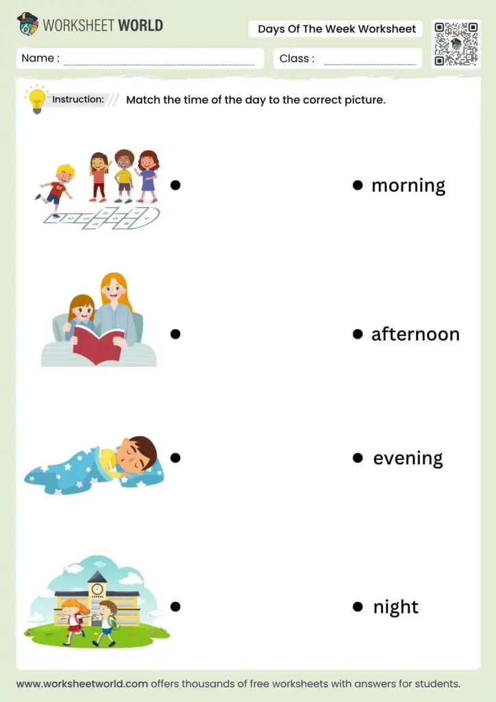 Fun Worksheets For 4th Graders – Day and Night Worksheet Engaging day and night worksheet for Fun Worksheets For 4th Graders, featuring matching activities