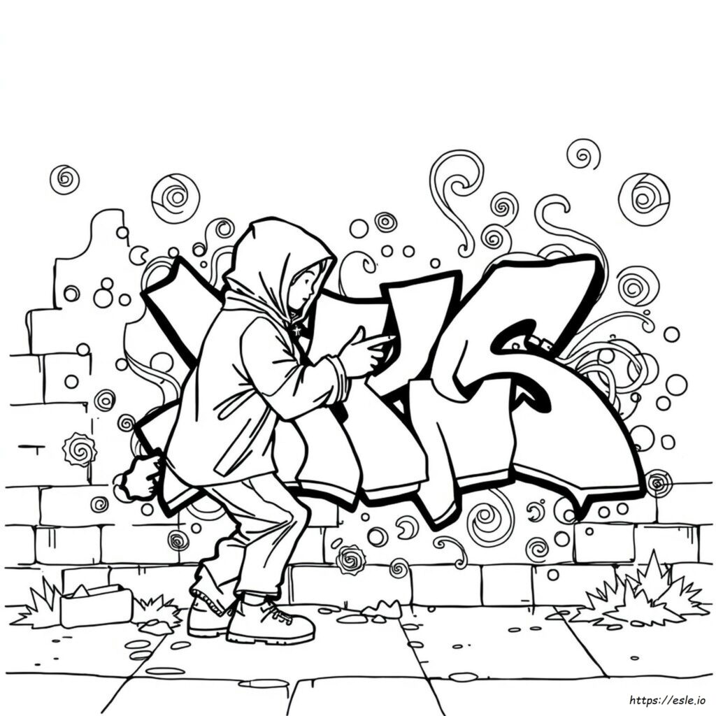 Trippy Graffiti Coloring Pages For Adults – Free Printable Intricate trippy graffiti coloring pages for adults featuring a character and vibrant designs