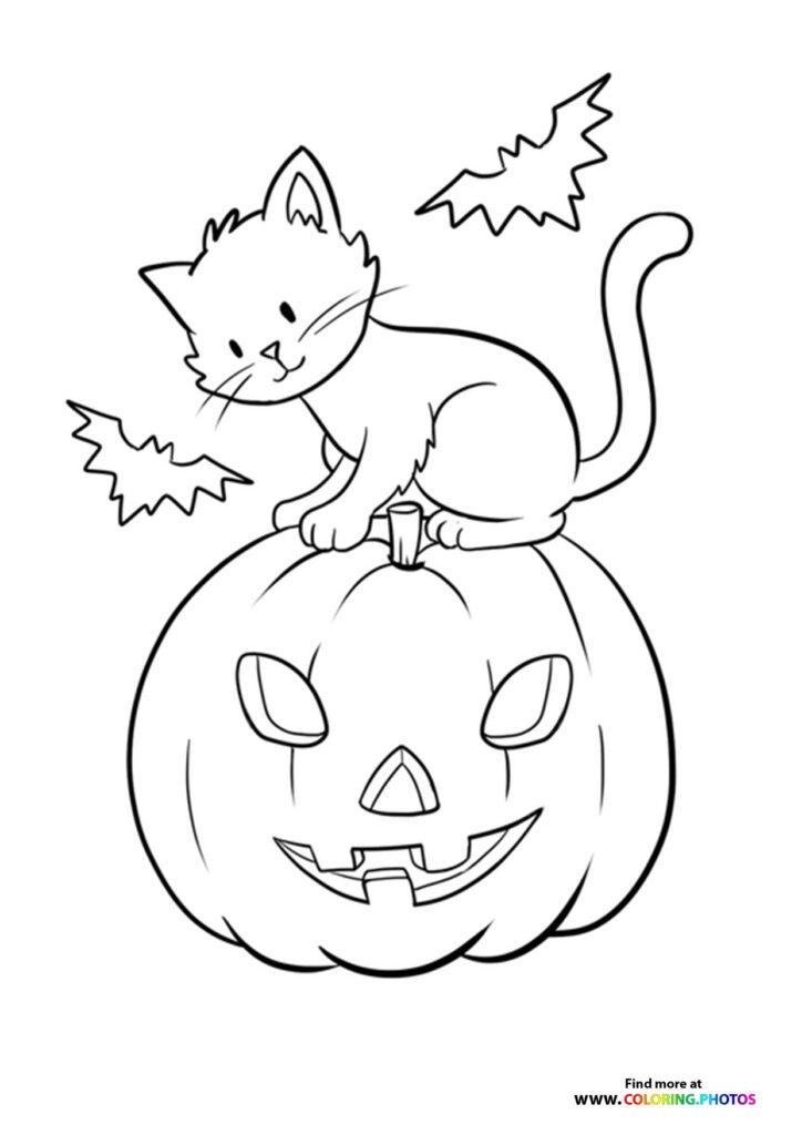 Halloween cats - Coloring Pages for kids | Free and easy print or download