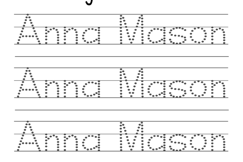 Handwriting Name Practice Sheets Free