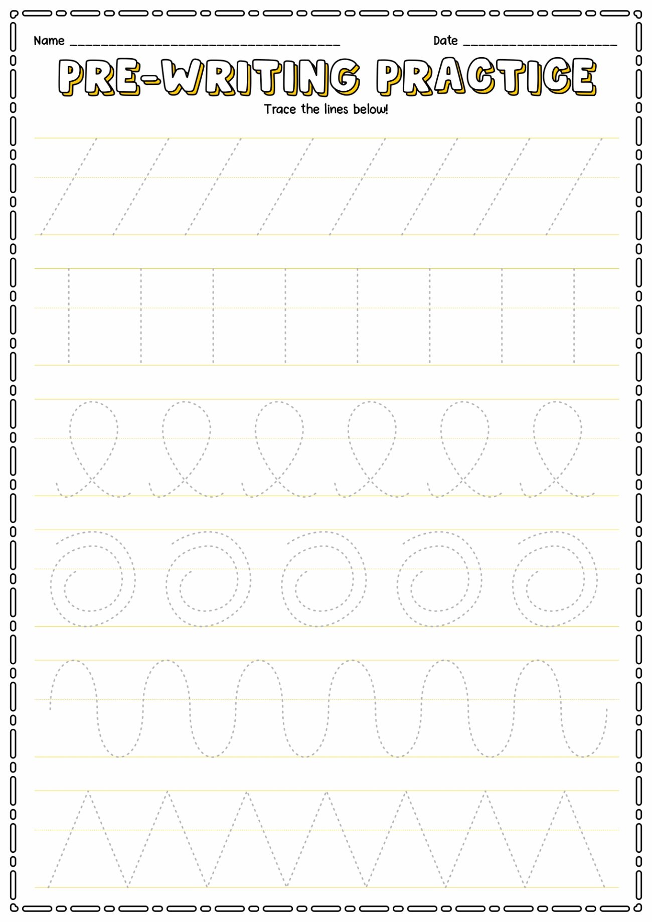 Handwriting Practice Sheets For Preschool - Free Printable Handwriting Practice Sheets Preschool - Free Printable ...