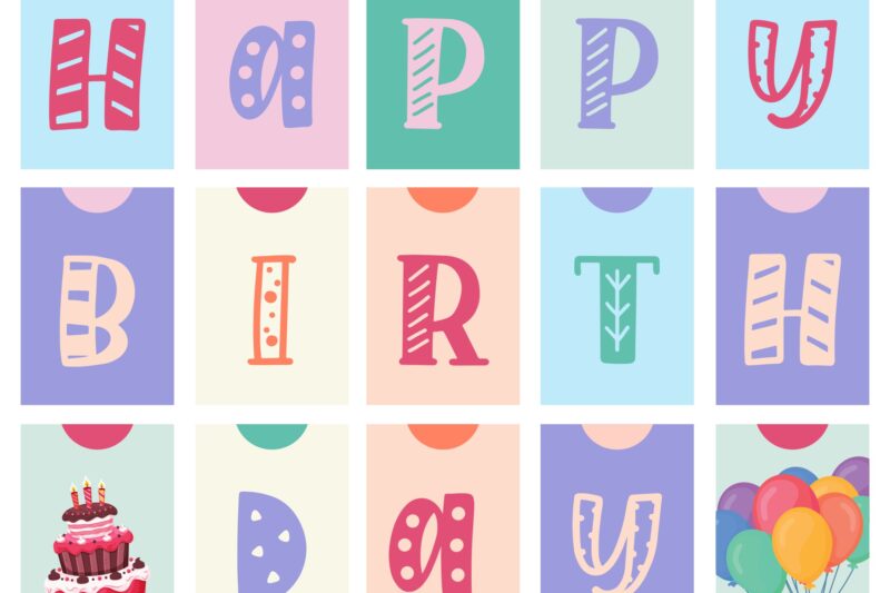 Happy Birthday Alphabet Letters Printable