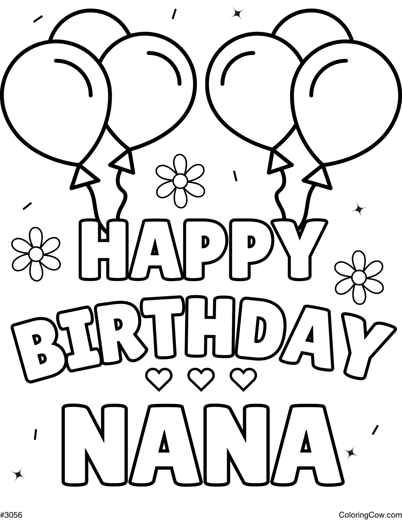 Happy Birthday Coloring Pages For Nana - Happy Birthday Nana Coloring Page Printable