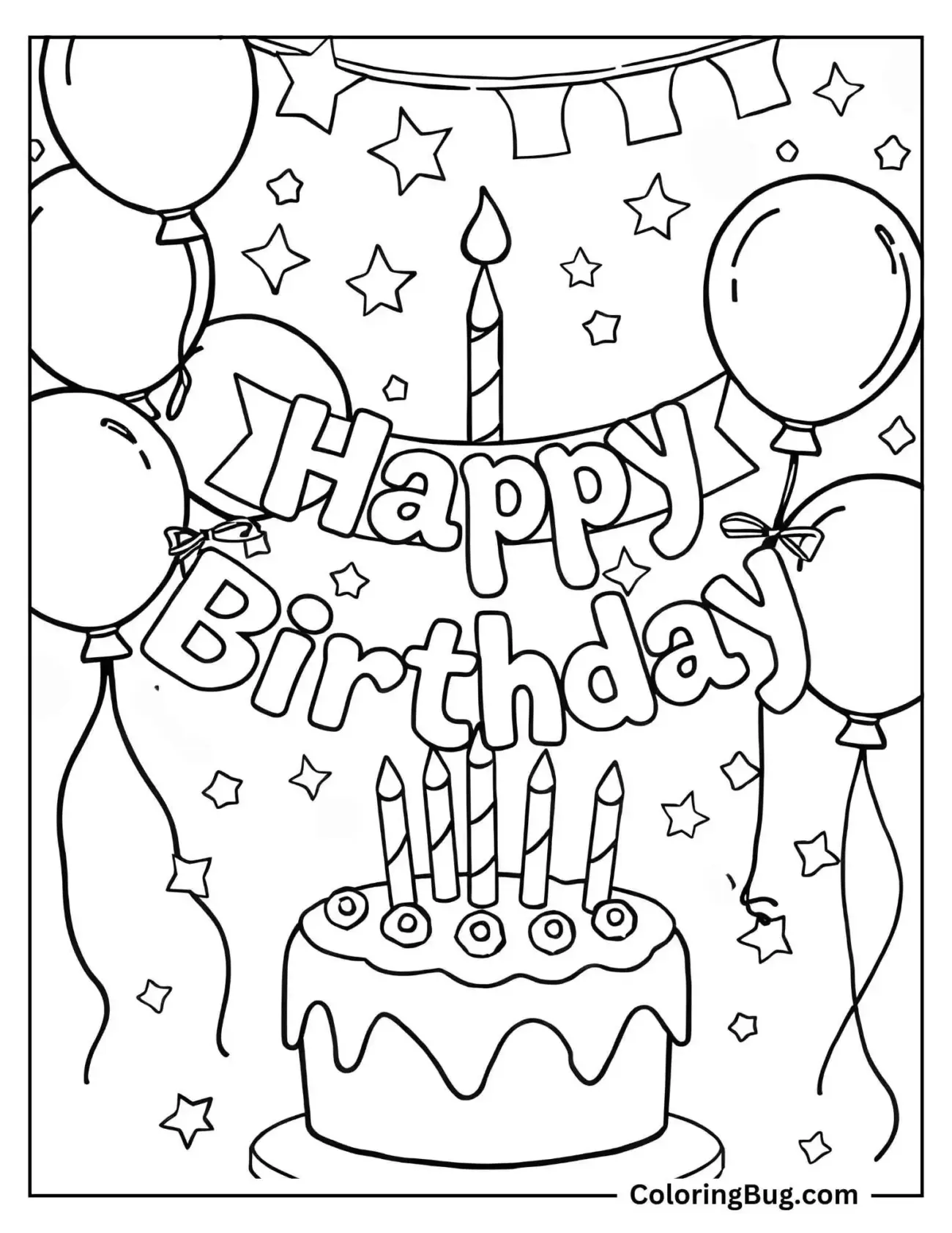 Happy Birthday Coloring Sheets Printable - 70 Happy Birthday Coloring Pages (Free Printable PDFs)