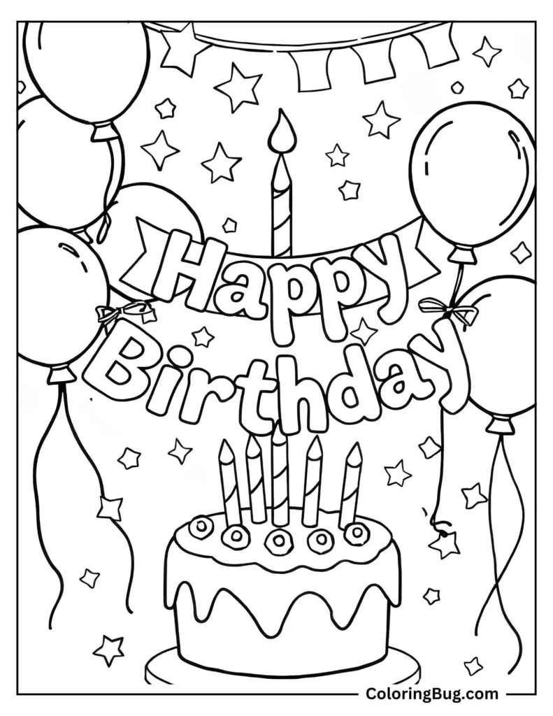 Happy Birthday Coloring Sheets Printable - 70 Happy Birthday Coloring Pages (Free Printable PDFs)