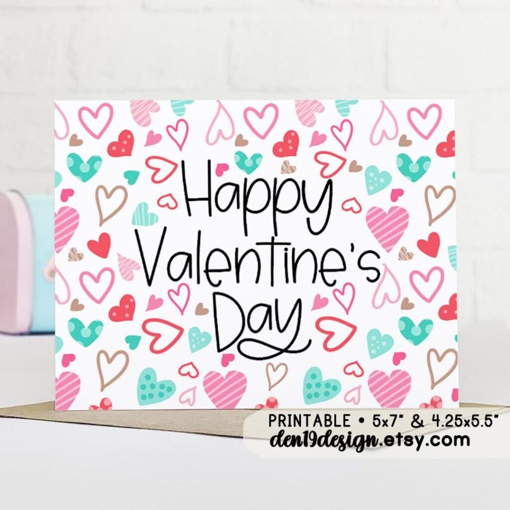 Happy Valentines Day Images Printable - Happy Valentine's Day Printable Card / Instant Download PDF / Card ...