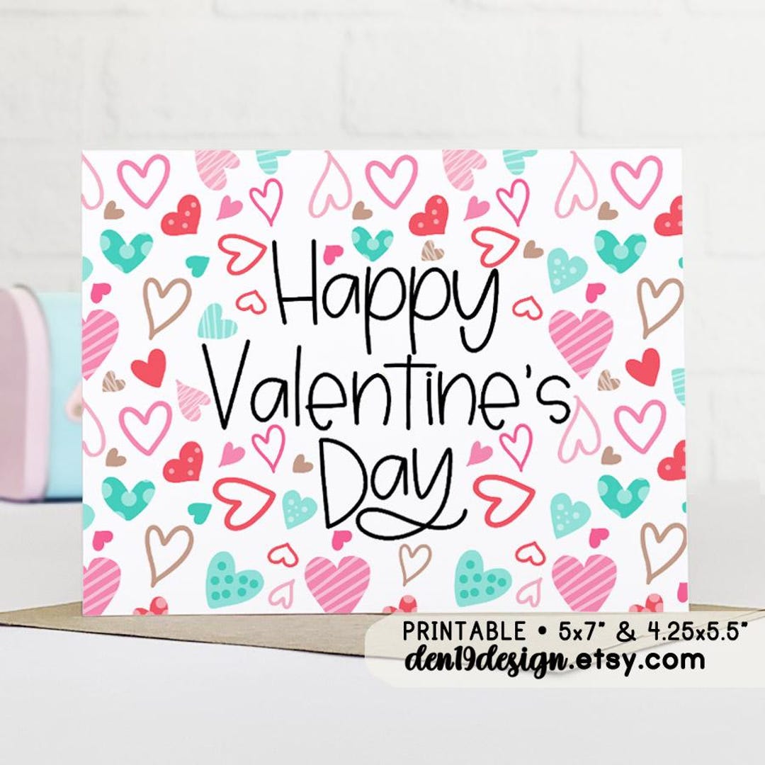 Happy Valentines Day Images Printable - Happy Valentine's Day Printable Card / Instant Download PDF / Card ...