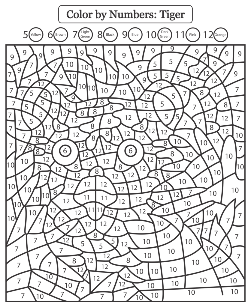 Hard Color by Number Coloring Pages Printable | Color by number ...