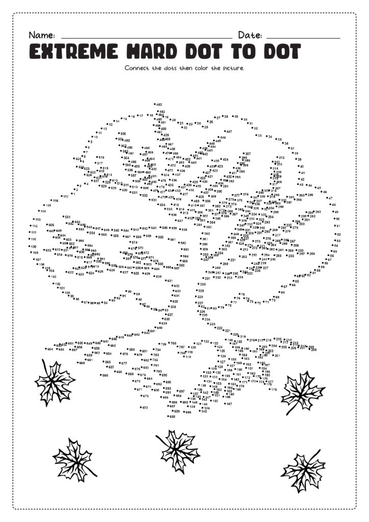 Hard Dot To Dot Printables - Free printable hard dot to dot worksheet featuring an intricate tree design with numbered dots