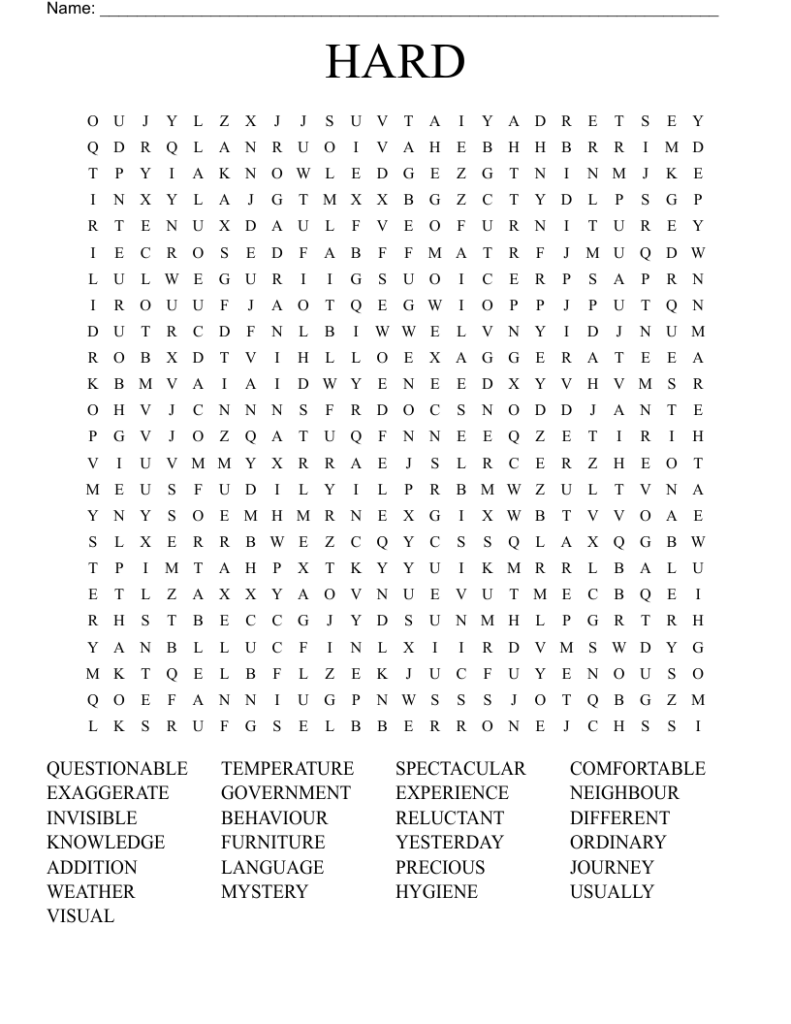 Hard Word Searches Free Printable – Free Printable US Hard Word Searches Free Printable - Free Printable US