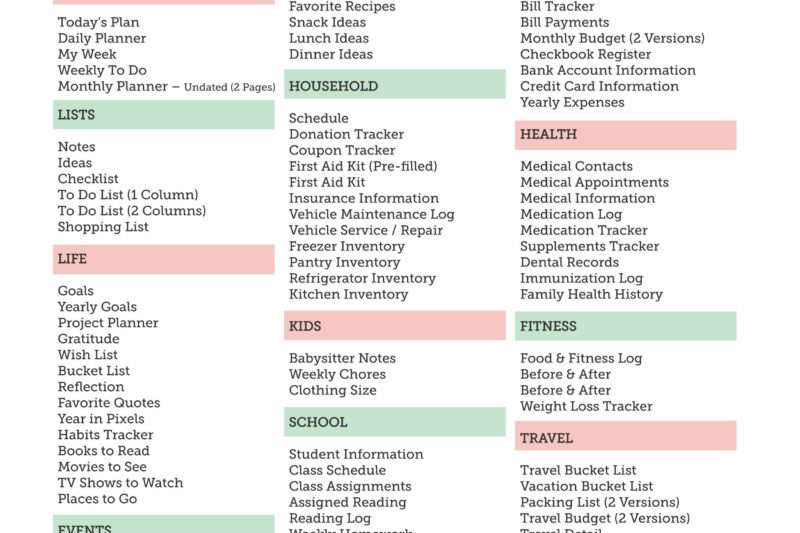 Home Management Binder Printables Free