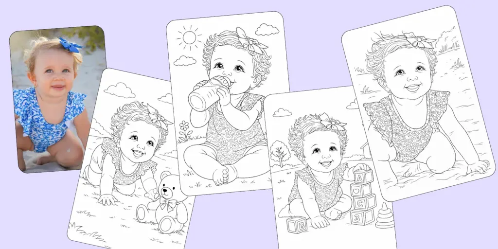 How to Make a Personalized Coloring Book – Baby s Collection of baby s turned into coloring pages