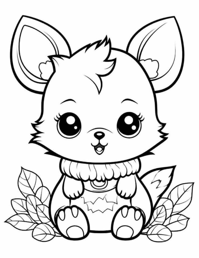 Kawaii Cute Baby Animal Coloring Pages