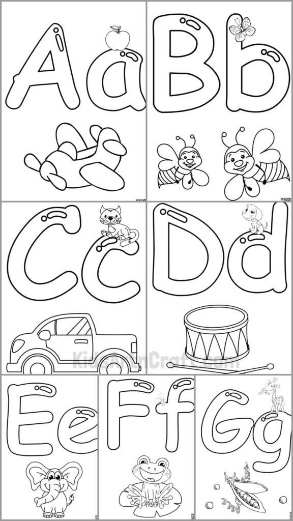 Kid Alphabet Coloring Pages