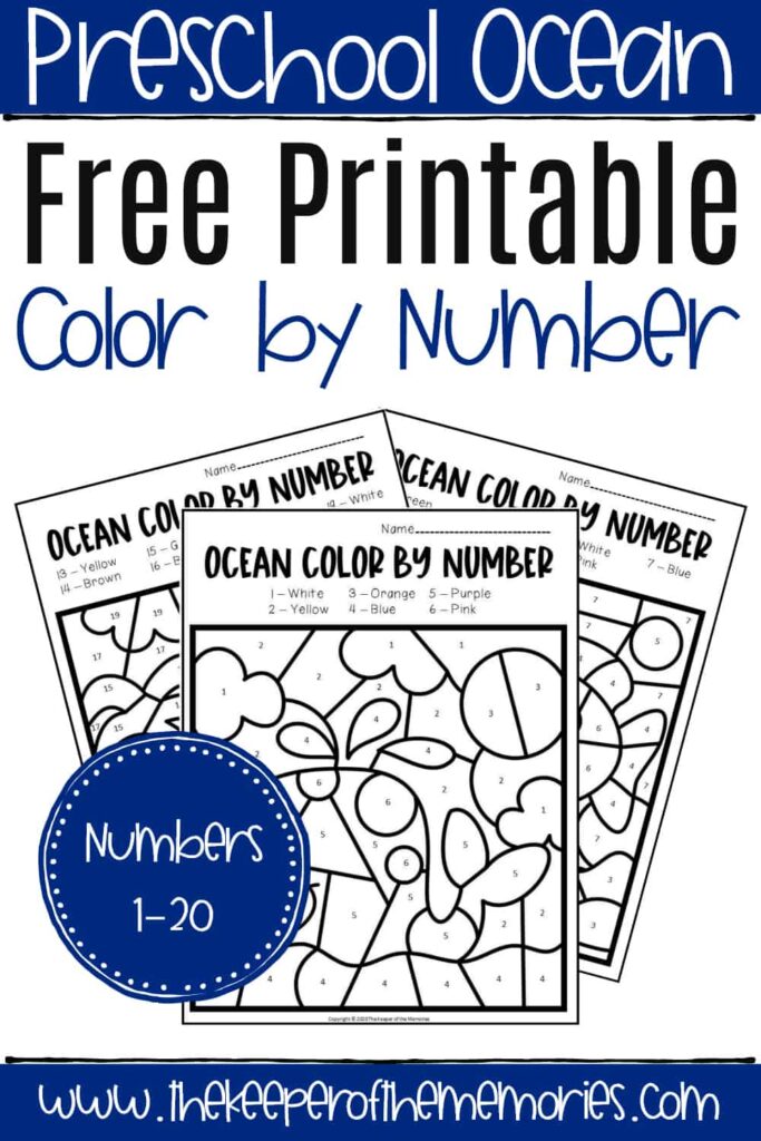 Free Kindergarten Color By Number Free Ocean Worksheets Free printable Kindergarten Color By Number Free ocean-themed worksheets for preschoolers