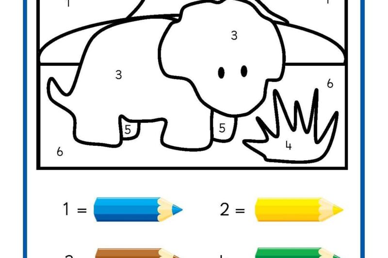 Kindergarten Color By Number Free Printable