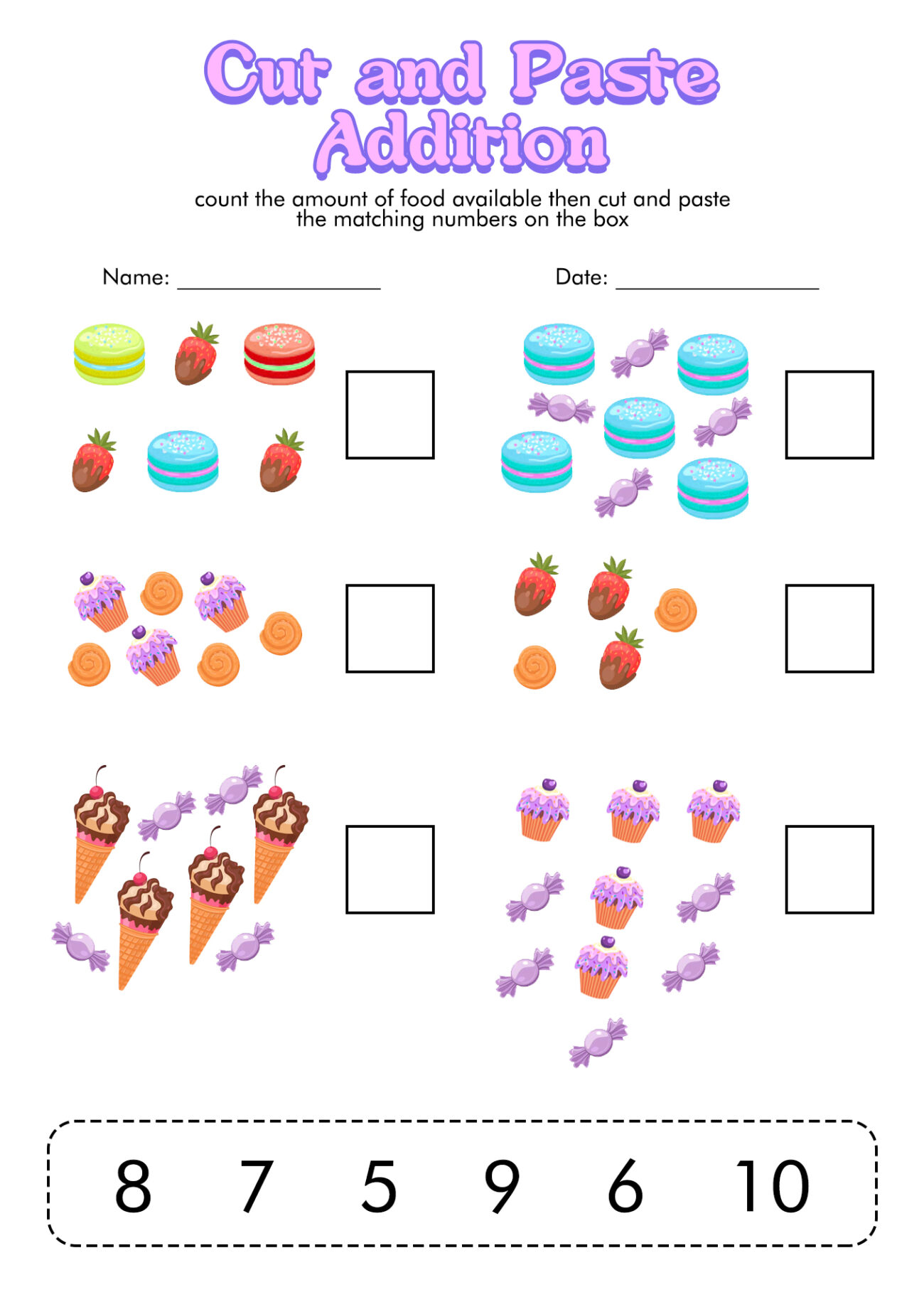 Kindergarten Math Worksheets Cut And Paste - 12 Preschool Cut And Paste Shape Worksheets - Free PDF at worksheeto.com