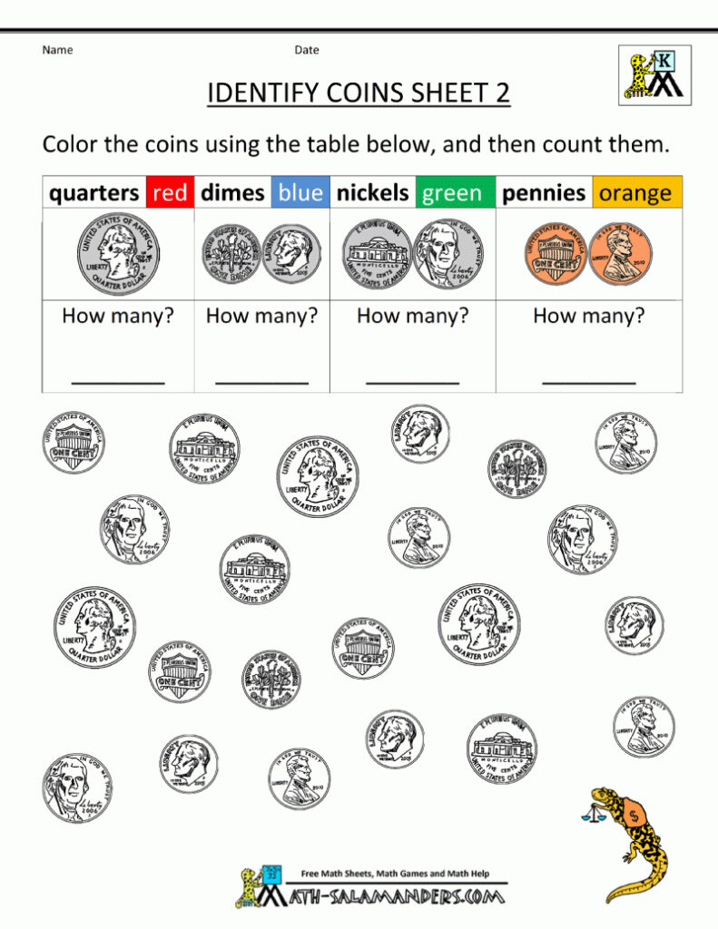 Kindergarten Money Worksheets Free Printable - Printable Worksheets