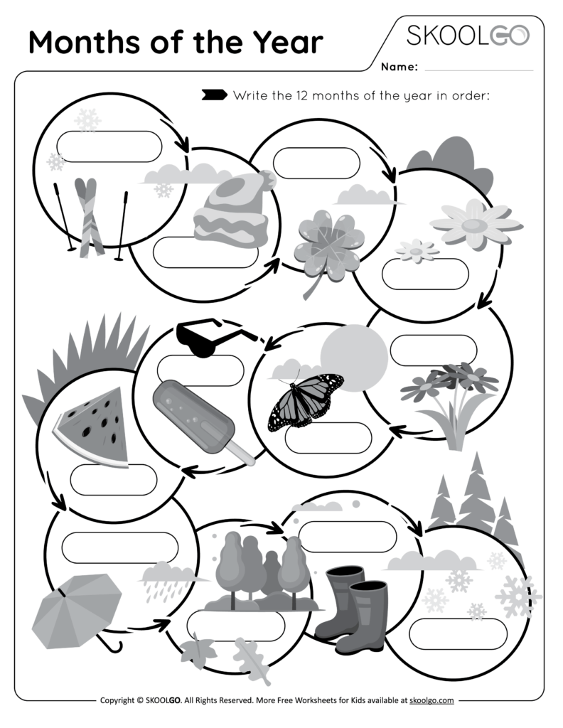 Kindergarten Months Of The Year Worksheets – Fun Learning Activity Engaging Kindergarten Months Of The Year Worksheets for kids to learn and write the months