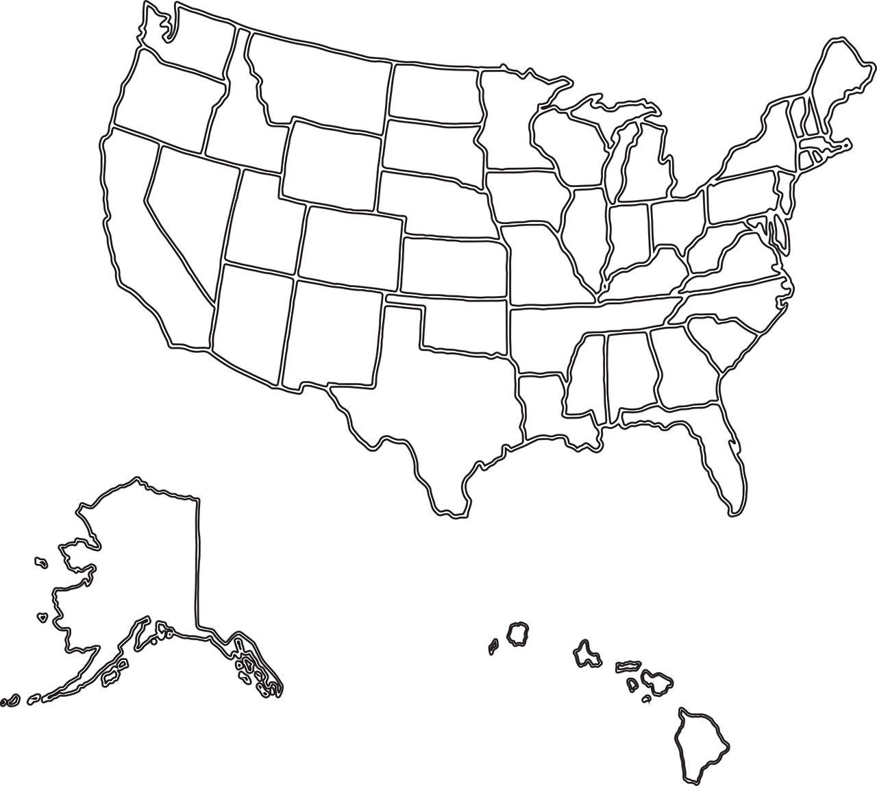 Large Blank Map Of The United States - Large Outline Map United States - Images | Picstank.com