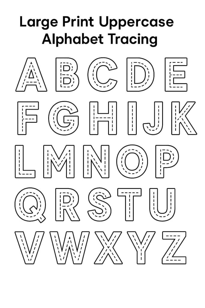 Large Print Alphabet Worksheets – Free Image & PDF Printables Large Print Alphabet Worksheets - Free Image & PDF Printables