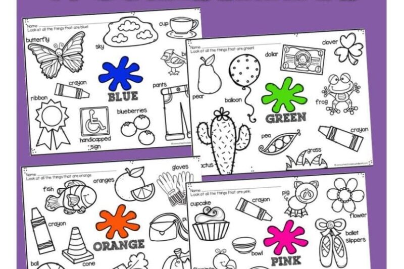 Learning Colors For Toddlers Worksheets