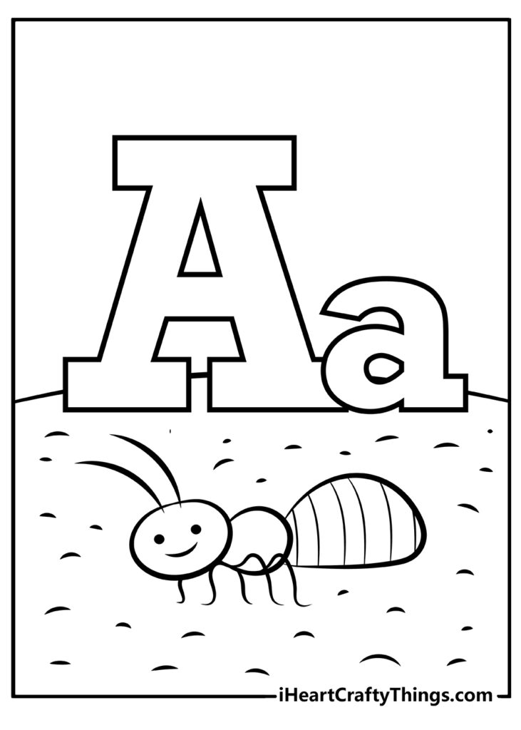 Letter A Coloring Pages Free - Alphabet Coloring Sheets ELA Phonics Letters of the Alphabet Coloring ...