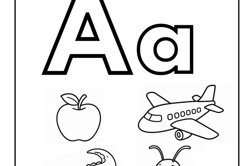 Letter A Coloring Sheets For Preschoolers