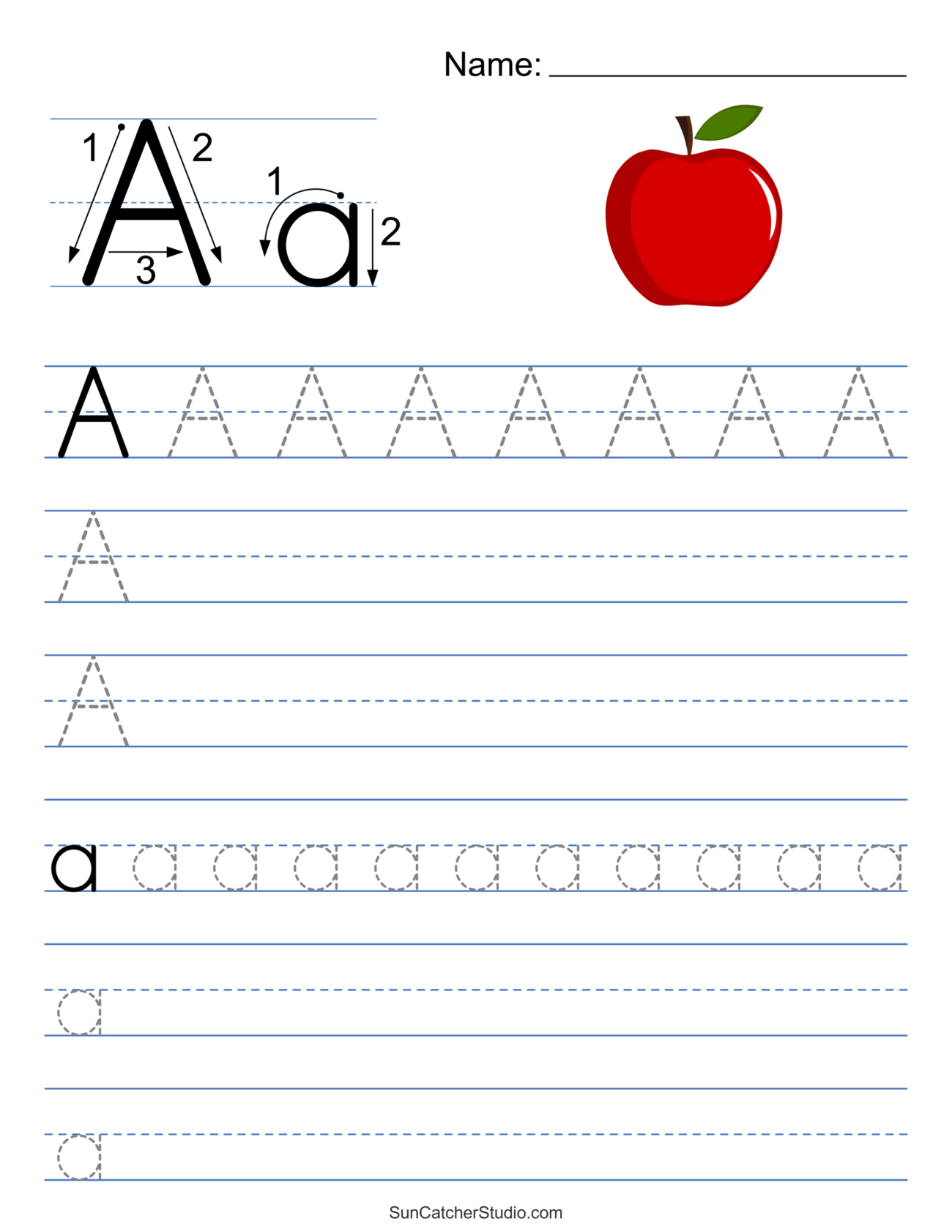 Letter A Tracing Worksheets Free - Free tracing alphabet worksheet a to, Download Free tracing alphabet ...