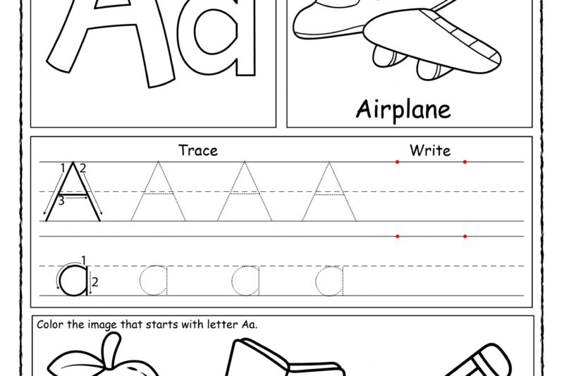 Letter A Worksheet For Kindergarten