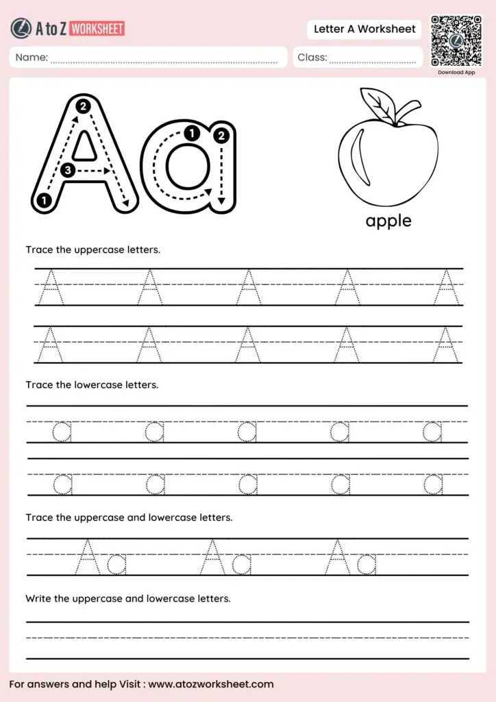 Letter A Worksheets For Preschool – Tracing and Writing Activities Engaging Letter A Worksheets For Preschool featuring tracing and writing exercises for kids