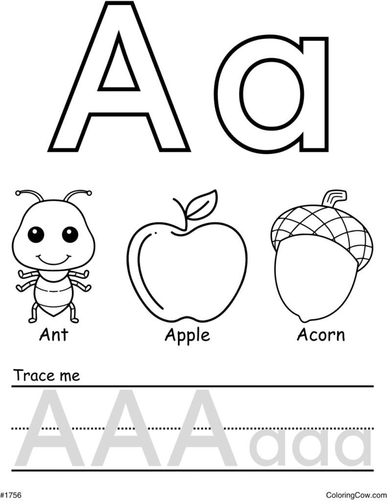 Letter Coloring Pages - Coloring Cow