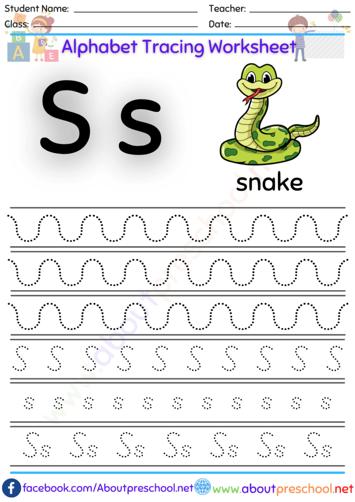 Letter S Tracing Worksheets Preschool – Alphabet-Letter S Tracing Worksheet – About Preschool Letter S Tracing Worksheets Preschool - Alphabet-Letter S Tracing Worksheet - About Preschool