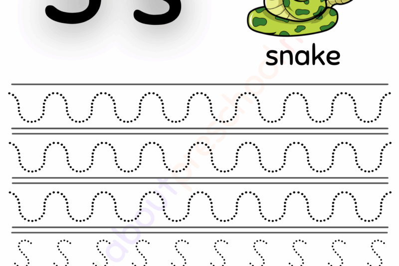Letter S Tracing Worksheets Preschool