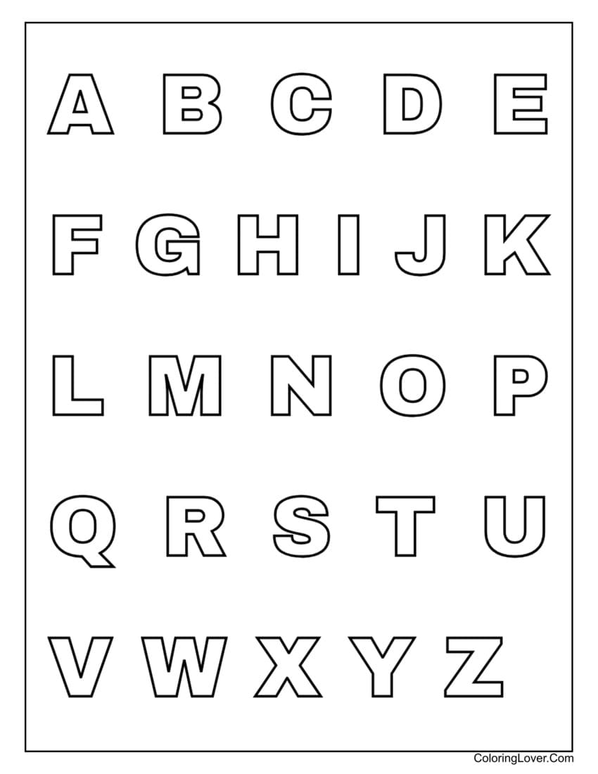 Letters Of The Alphabet To Color - Free Printable Uppercase Alphabet Coloring Pages for Kids | Fun ...