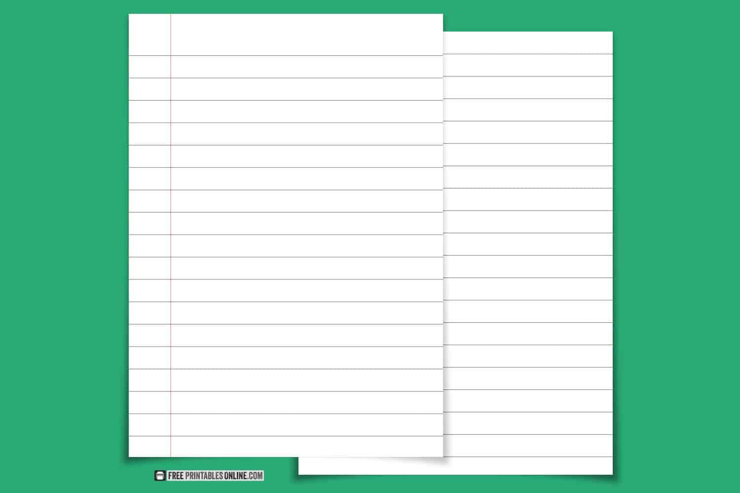 Lined Paper For Kindergarten Printable - Free printable lined paper for kindergarten with clear ruled lines for writing pract