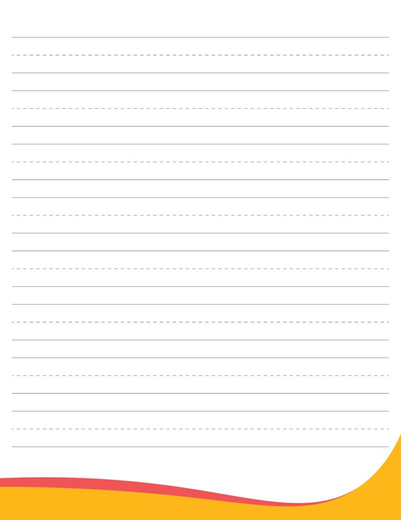 Free Lined Paper Printable For Kindergarten featuring blank lines for writing practice