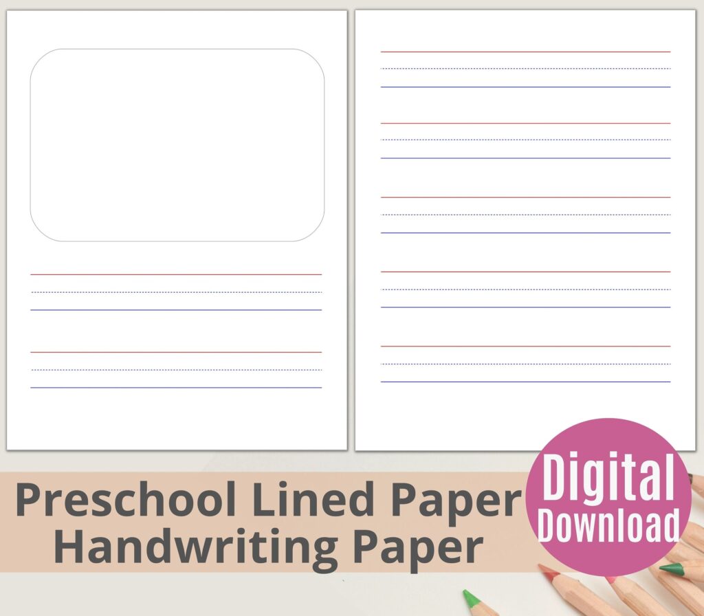 Lined Paper Template For Kindergarten