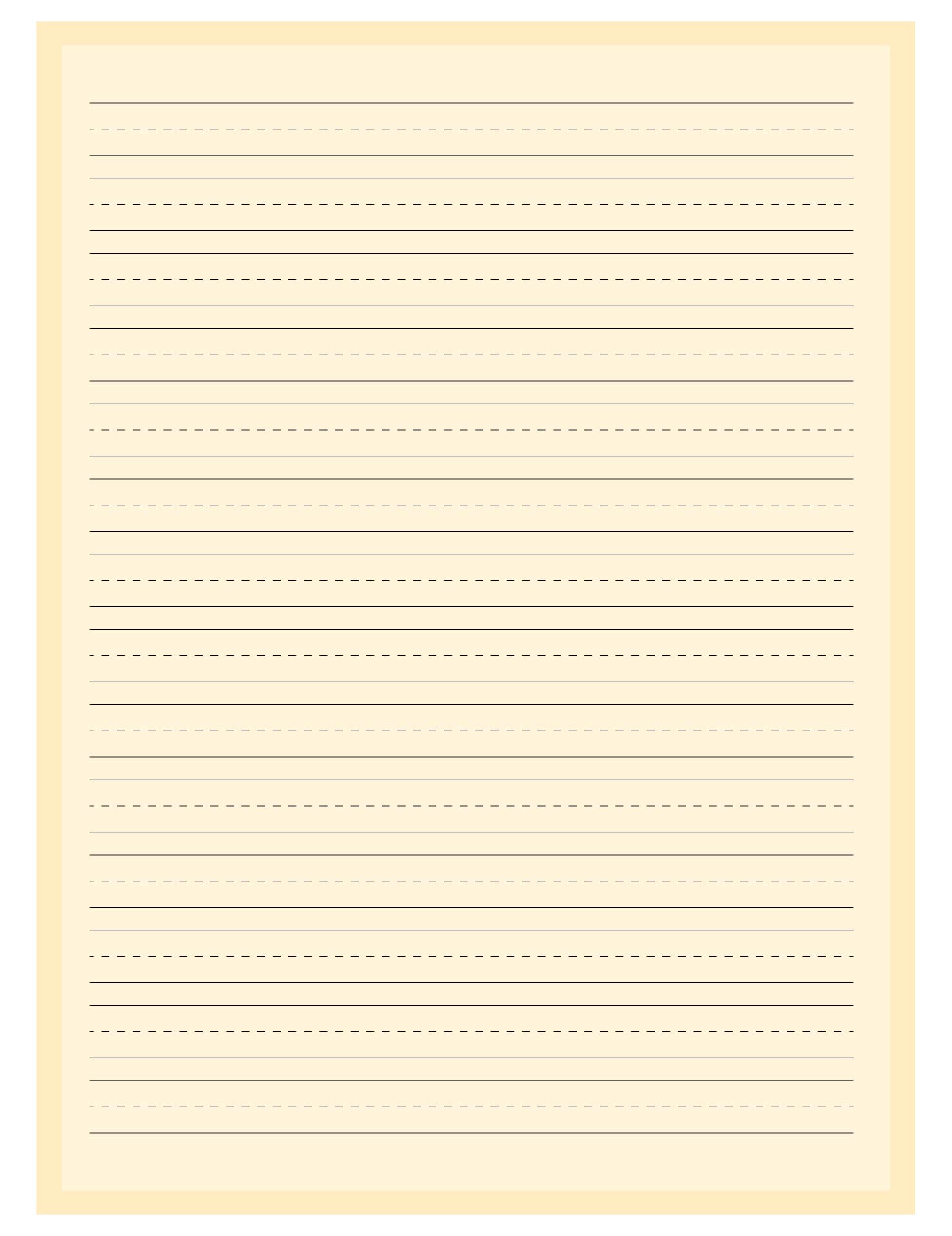 Free printable lined writing paper for kindergarten with blank lines for writing practice