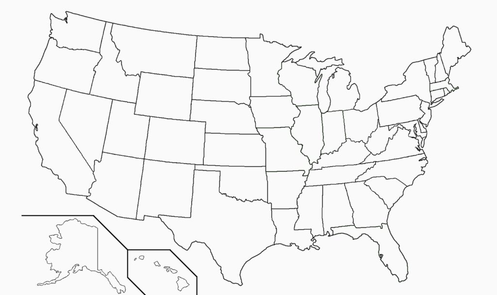 Map Of The United States With No Labels - Usa Map With No Labels