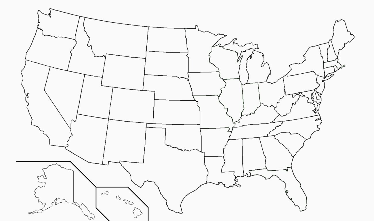Map Of The United States With No Labels - Usa Map With No Labels