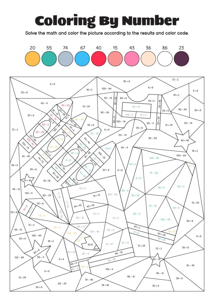 Math Color By Number Printable