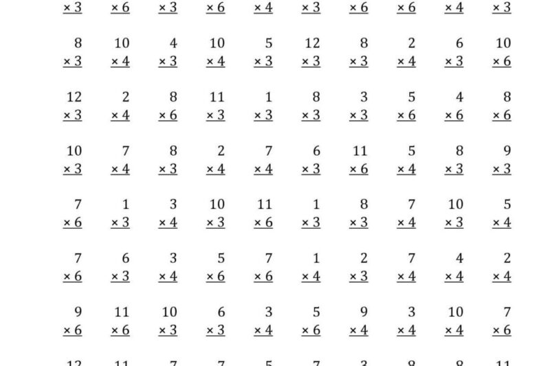 Math Facts Worksheets 3rd Grade