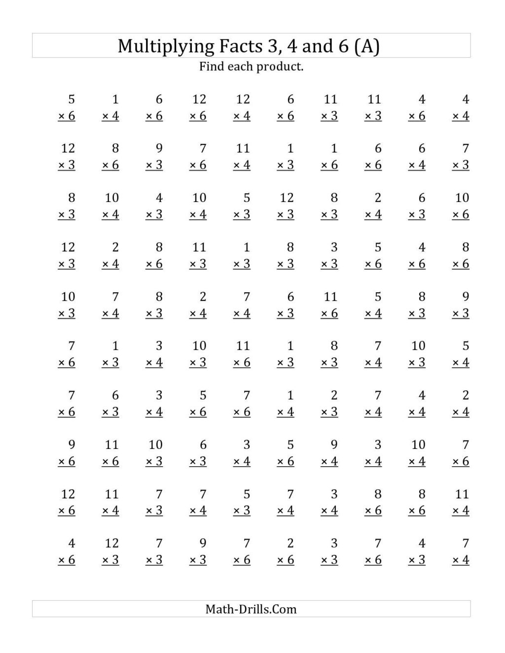 Math Facts Worksheets 3rd Grade - Math Facts 3rd Grade Worksheet | Common Core Worksheets