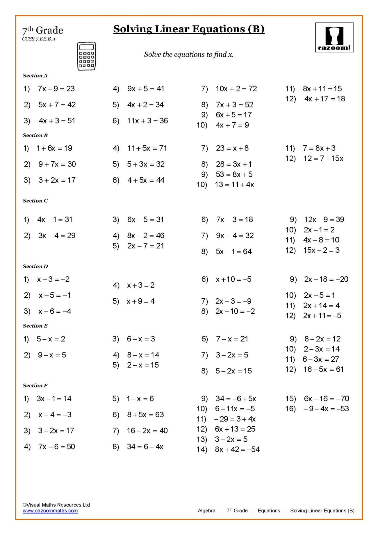 Math For 7th Grade Worksheets - 7th Grade Math Worksheets PDF Printable Worksheets - Printable Worksheets