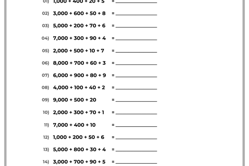 Math Pages For 5th Graders