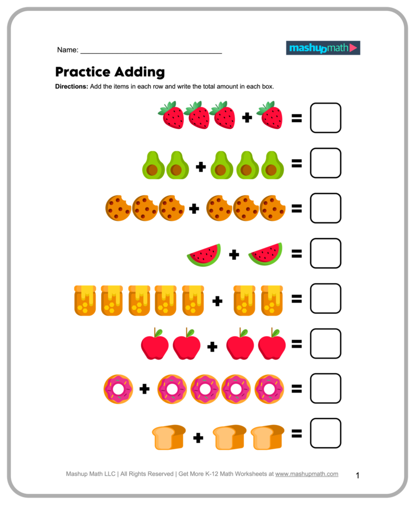 Math Papers For 1st Graders – Free Printable Worksheets Engaging free printable math papers for 1st graders featuring addition practice with fun illustrations