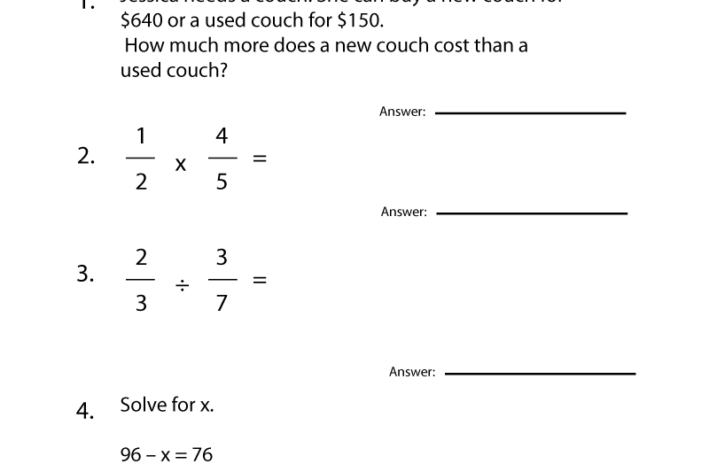 Math Papers For 5th Graders