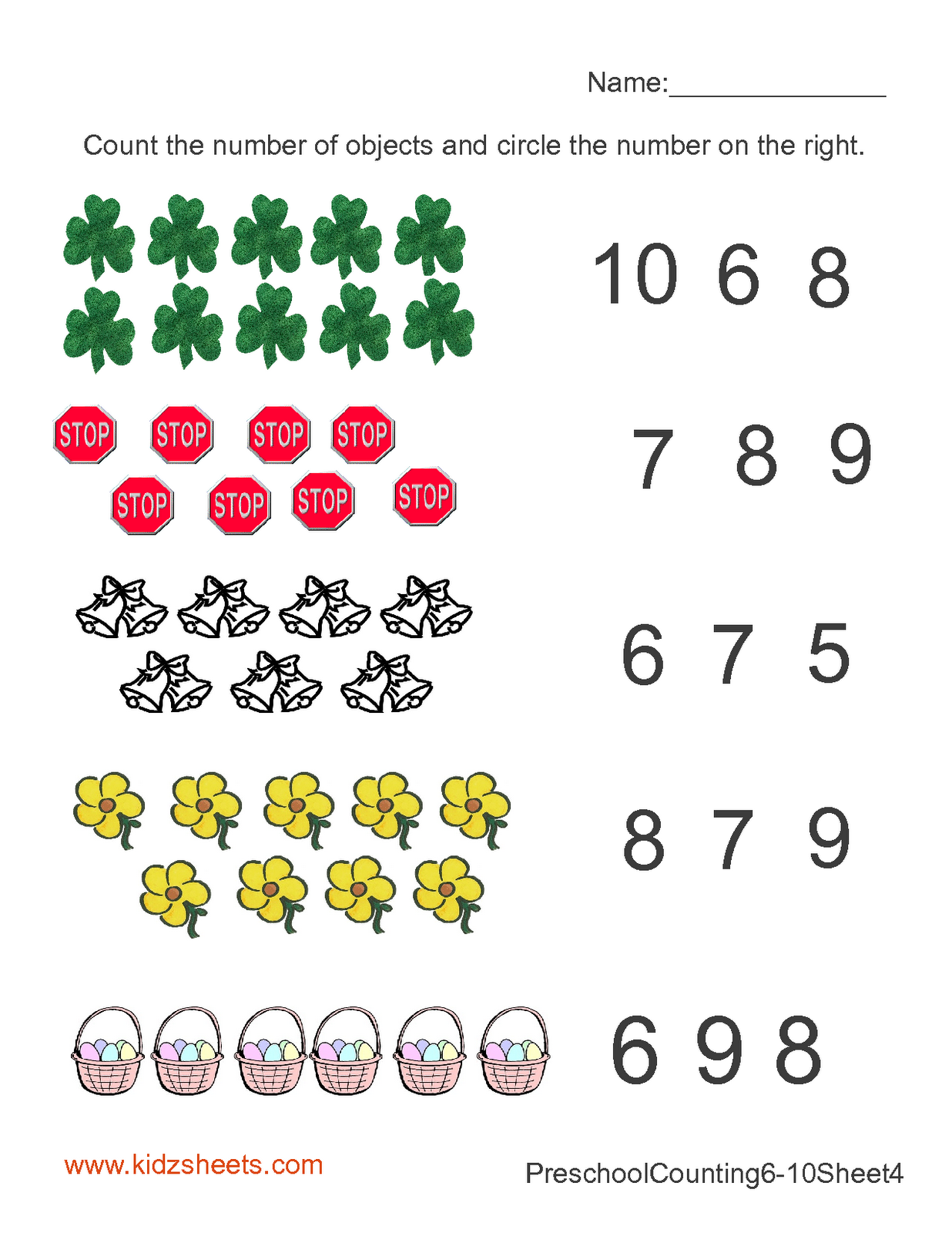 Math Practice Worksheets For Kindergarten - Kindergarten Counting Objects Math Practice | MySchoolsMath.com